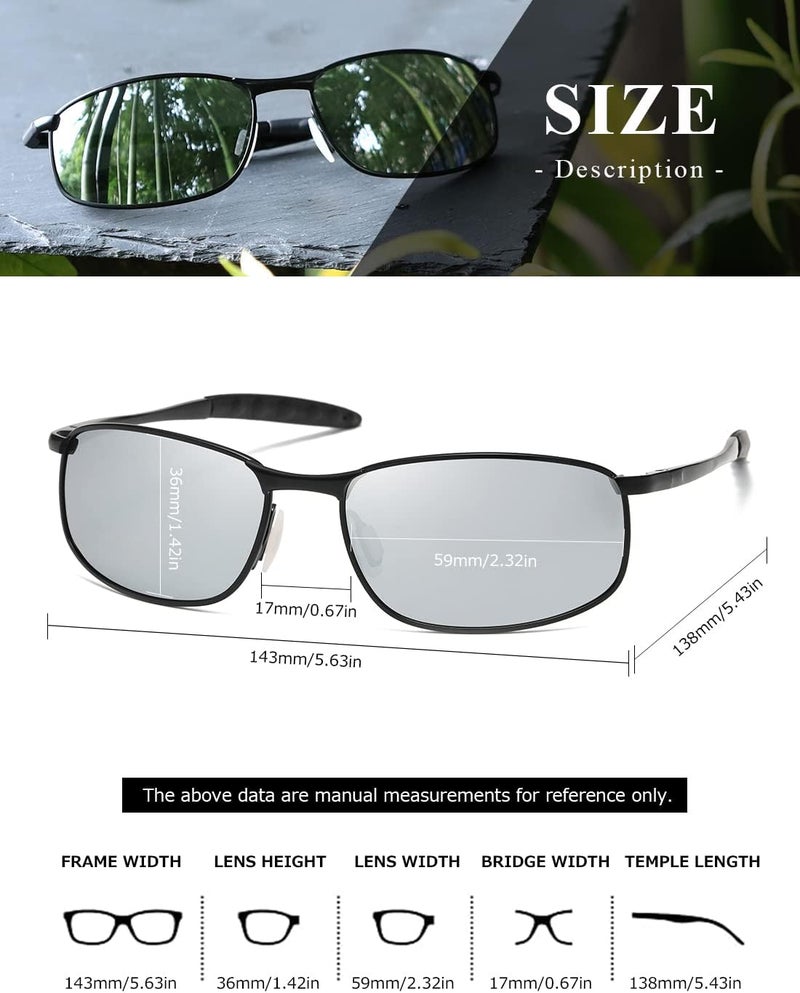 AEVOGUE Polarized Sunglasses For Men Rectangle Metal Frame Retro Sun Glasses AE0395 - Image 5